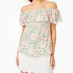 Lilly Pulitzer La Fortuna Off The Shoulder Top Size S